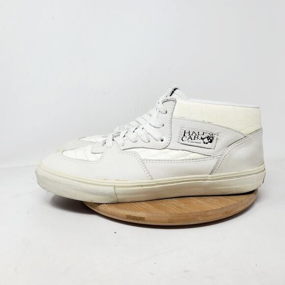 Vans Half Cab Shoes Men 11.5 White Croc Print Retro Classic Mid Skate Sneaker - Picture 1 of 13